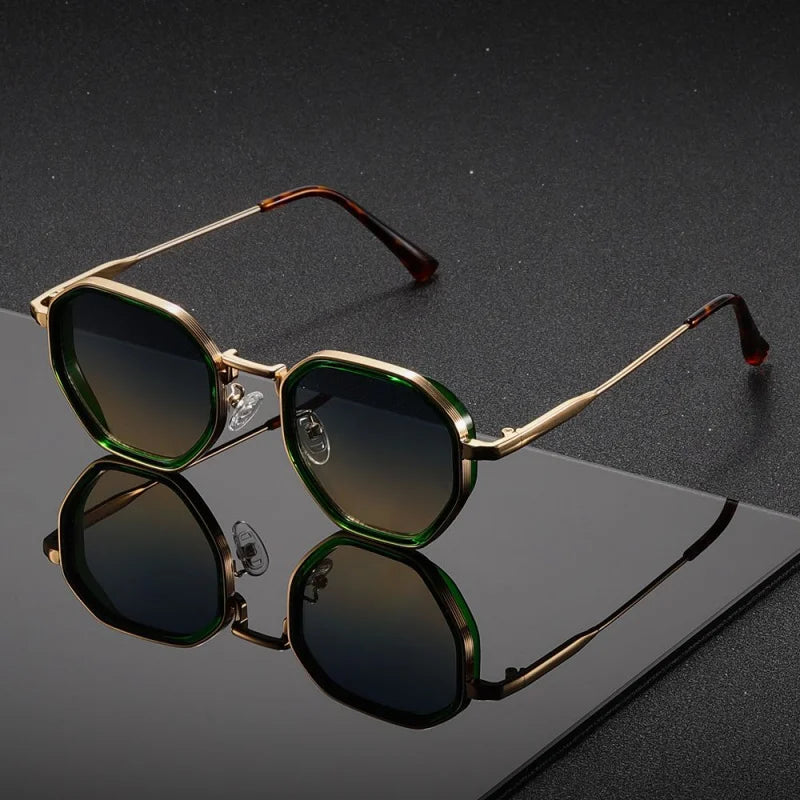 1 Pair Unisex Round Metal Fashionable Sunglasses Vintage Irregular punk Man Sun Glasses  Classic UV400 Male Female Eyeglasses
