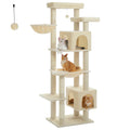 Tall Cat Tree for Indoor Cats Big Cat Tower with Super Large Hammock Cat Climbing Tree with Scratching Posts Condo House Black