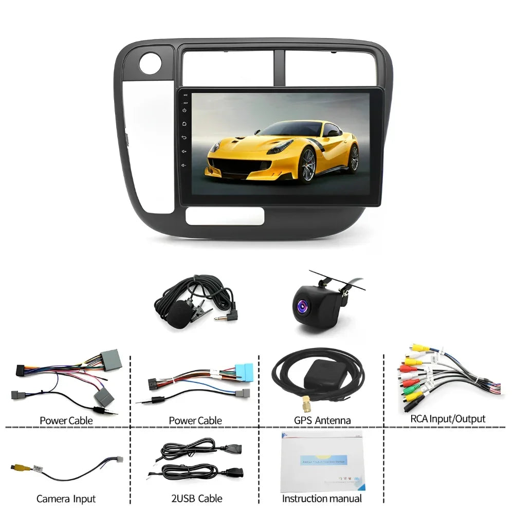 2G+32G Fit for Honda Civic 1996-2001 with For Carplay&Android 9Inch Android 13 Car Stereo GPS Navi Radio WiFi B Fit For Carplay