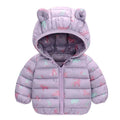 1-5 Years Baby Boy Hooded Lightweight Down Jacket Kids Girl Cartoon Dinosaur Zipper Coats Autumn Winter Warm Christmas Outerwear