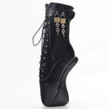 18CM/7" High Heel Hoof Sole Heelless Strange Style Boots Women Sexy Fetish Ballet Pointe Lockable Ankle Boots
