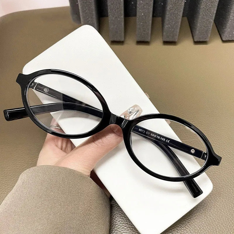 Y2K Oval Anti Blue Light Blocking Glasses Women's Clear Anti Radiation Filter Glasses Anti Radiation Eyeglass