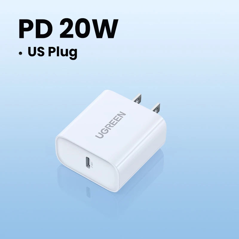 UGREEN Quick Charge 4.0 3.0 QC PD Charger 20W QC4.0 QC3.0 USB Type C Fast Charger for iPhone 18 17 16 Pro Xiaomi Phone PDCharger