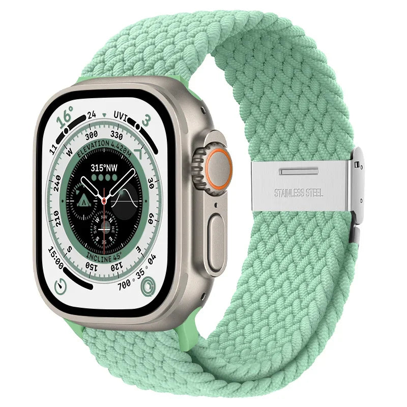 Braided solo loop strap For Apple watch band 44mm 40mm 45mm 41mm 42mm Nylon correa bracelet iWatch series 8 9 4 5 SE 6 7 Ultra 2