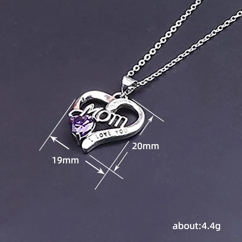 Huitan Silver Color Heart Pendant Necklace Female Anniversary Party Bright Zirconia Accessories Delicate Mom's Day Gift Jewelry