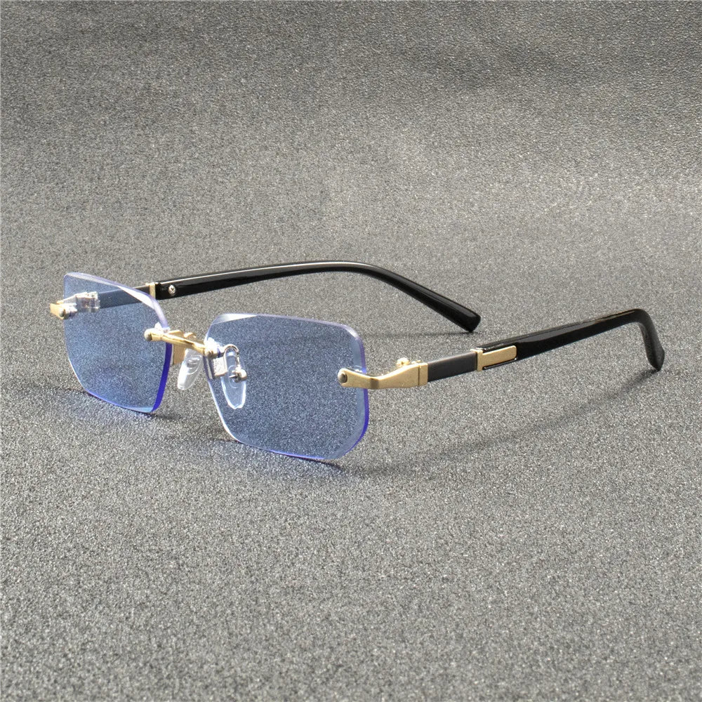 5PCS Rimless Sunglasses Rectangle Fashion Popular Women Men Shades Small Square Sun Glasses  For Female male Summer Traveling