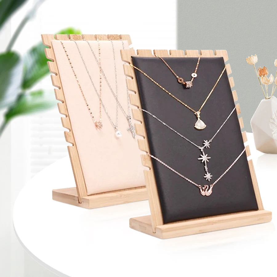 Creative Solid Wooden Necklace Frame Fashion Jewelry Display Frame Pendant Support Jewelry Display Props
