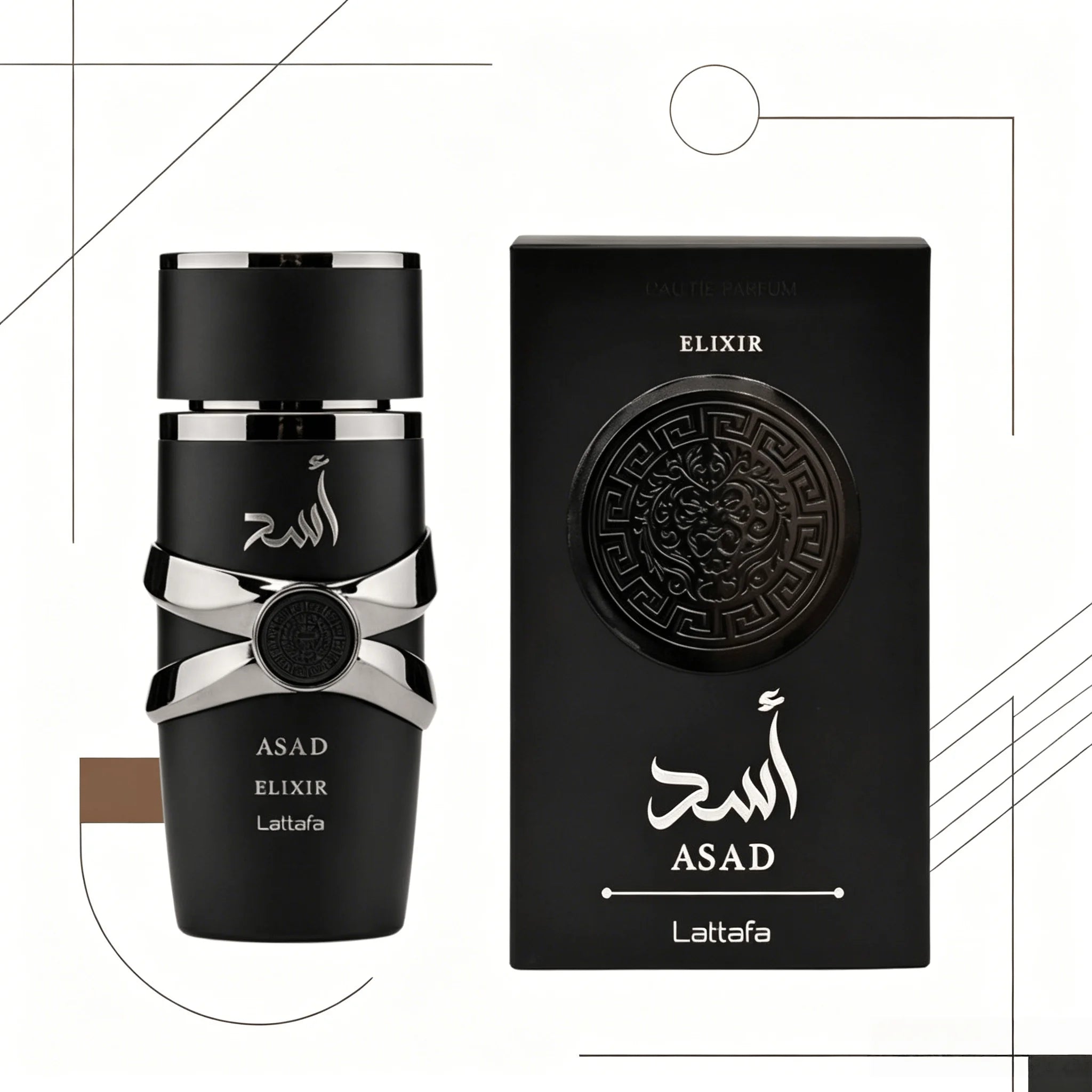 YARA LATTAFA Asad Elixir Eau De Parfum 100ML With Original Gift Box Long Lasting Intense Woody Oriental Fragrance Men Perfume Matte Black Silver Luxury Embossed Bottle Masculine Scent Business Holiday Gift for Him