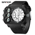 SANDA Men Watch Square Big Dial Waterproof Double Display Wristwatch Man Chronograph Digital Clock Men's Military Quartz Watches