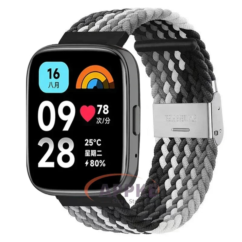 Elastic Braided Strap For Redmi Watch 5/3 Active Watchband Nylon Adjustable Quick Release Bracelet For Redmi Watch 3/5 Lite