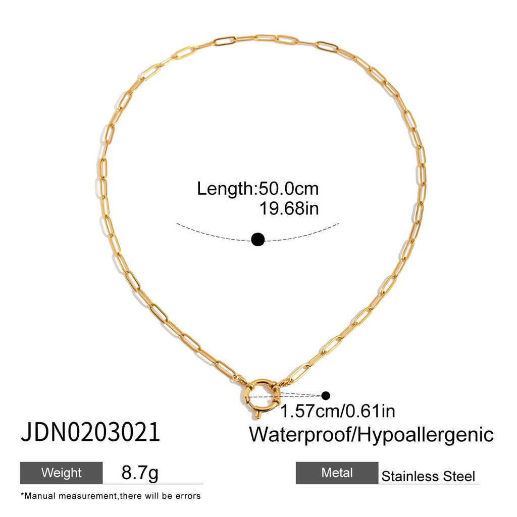 Uworld 18K Gold Stainless Steel Minimalist Cross Chain Necklace Adjustable Multifunctional Clasp Elegant Jewelry Gift for Women