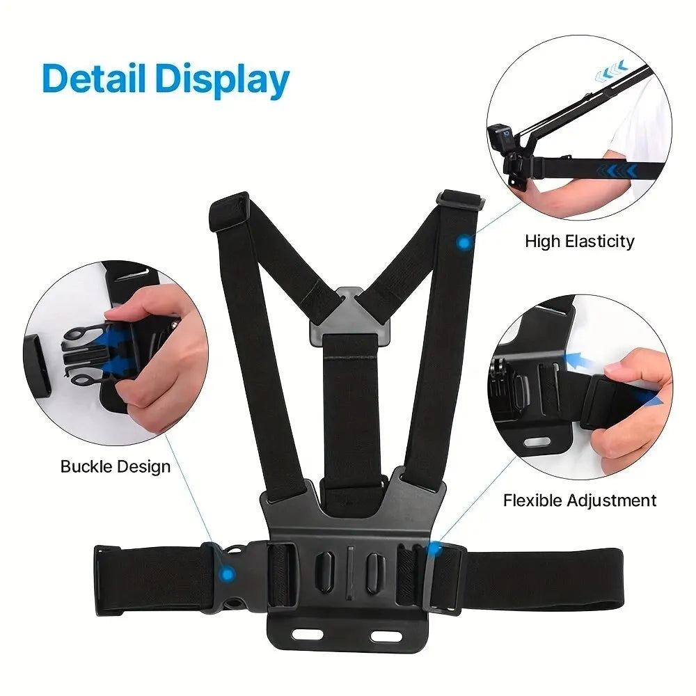 Mobile Phone Head Chest Strap Harness Mount Holder Kit Cell Phone Clip for IPhone/Samsung for GoPro AKASO DJI Osmo Action Camera