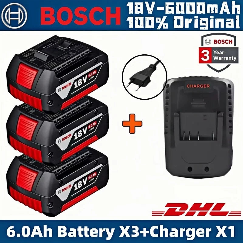 100% Original-Bosch 18V Battery, 18V and 6000mAh Backup Batteries, Draadloze Professional System, BAT609 BAT618 18V Tool Battery
