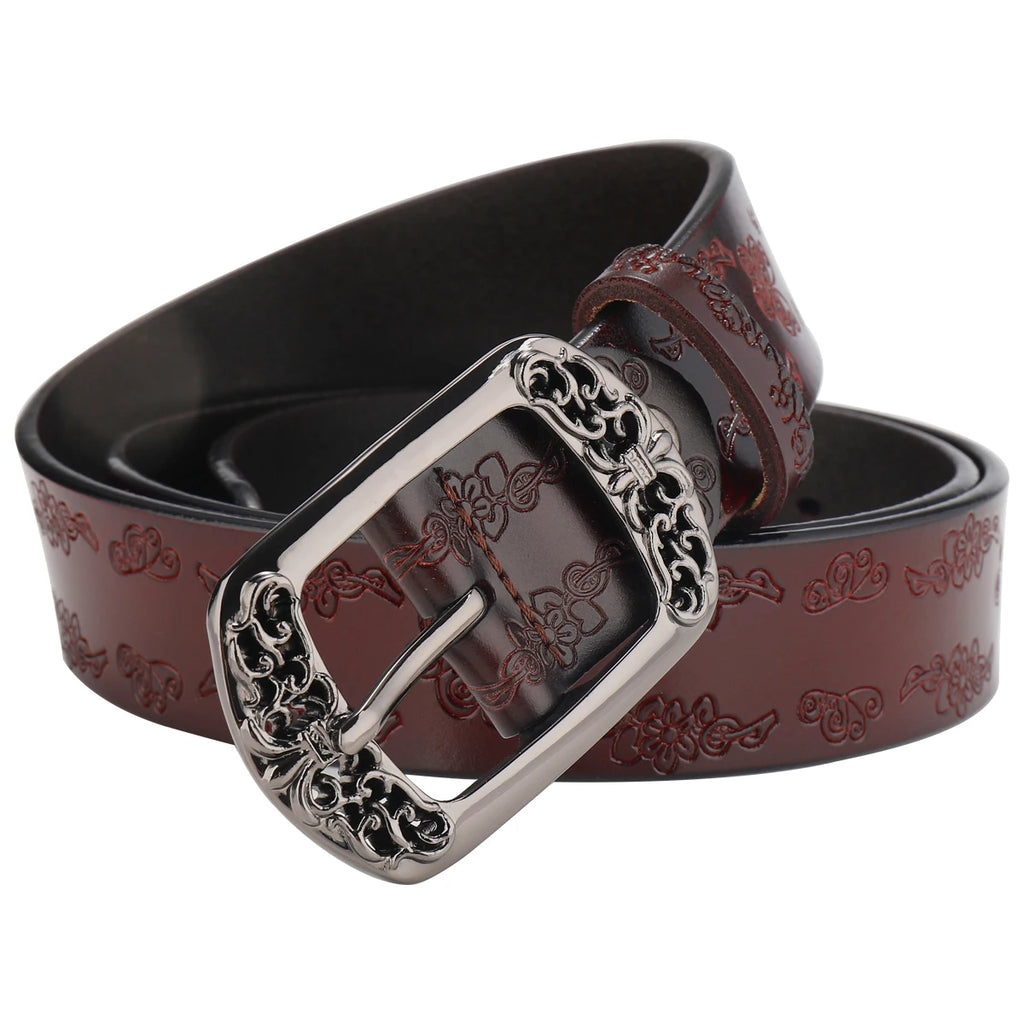 Women's Belt Genuine Leather Belt, Women's Widened and Versatile Jeans, Fashionable and Decorative Belt, Extended Large Size