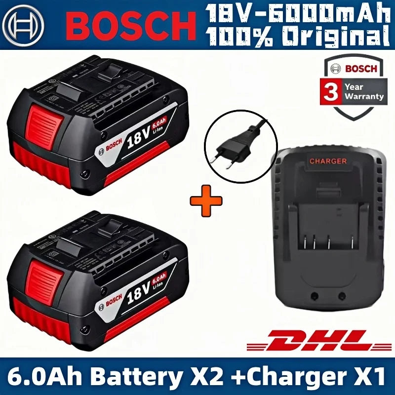 100% Original-Bosch 18V Battery, 18V and 6000mAh Backup Batteries, Draadloze Professional System, BAT609 BAT618 18V Tool Battery