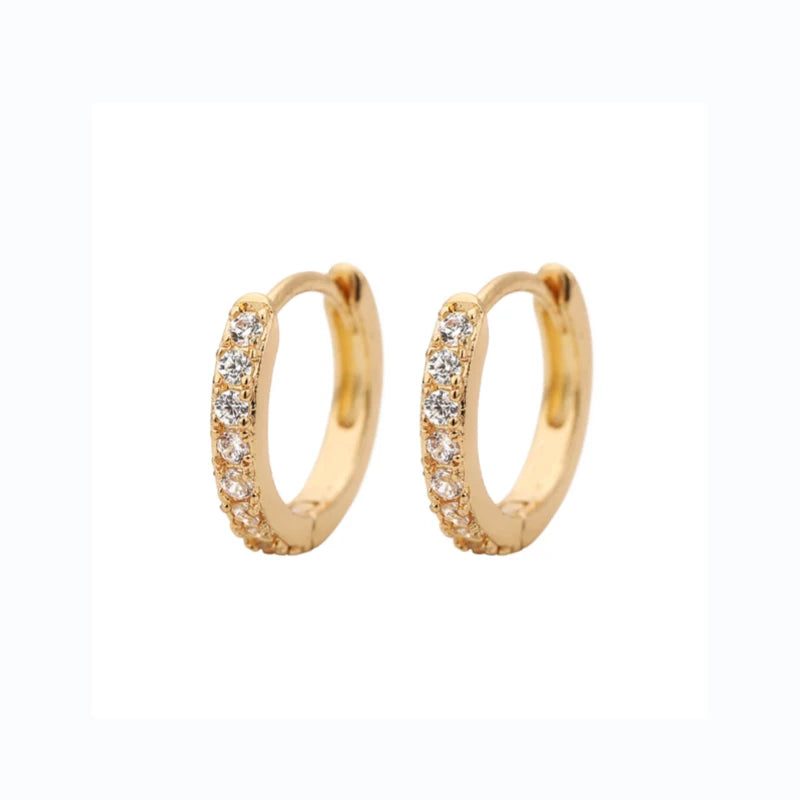 2pcs Stainless Steel Minimal Hoops Earrings for Women 5mm 6mm 7mm 8mm 9mm Huggie hoops mini Multicolored Rainbow CZ Earring