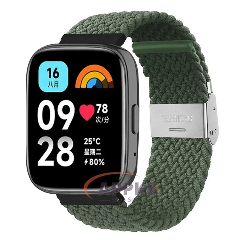 Elastic Braided Strap For Redmi Watch 5/3 Active Watchband Nylon Adjustable Quick Release Bracelet For Redmi Watch 3/5 Lite