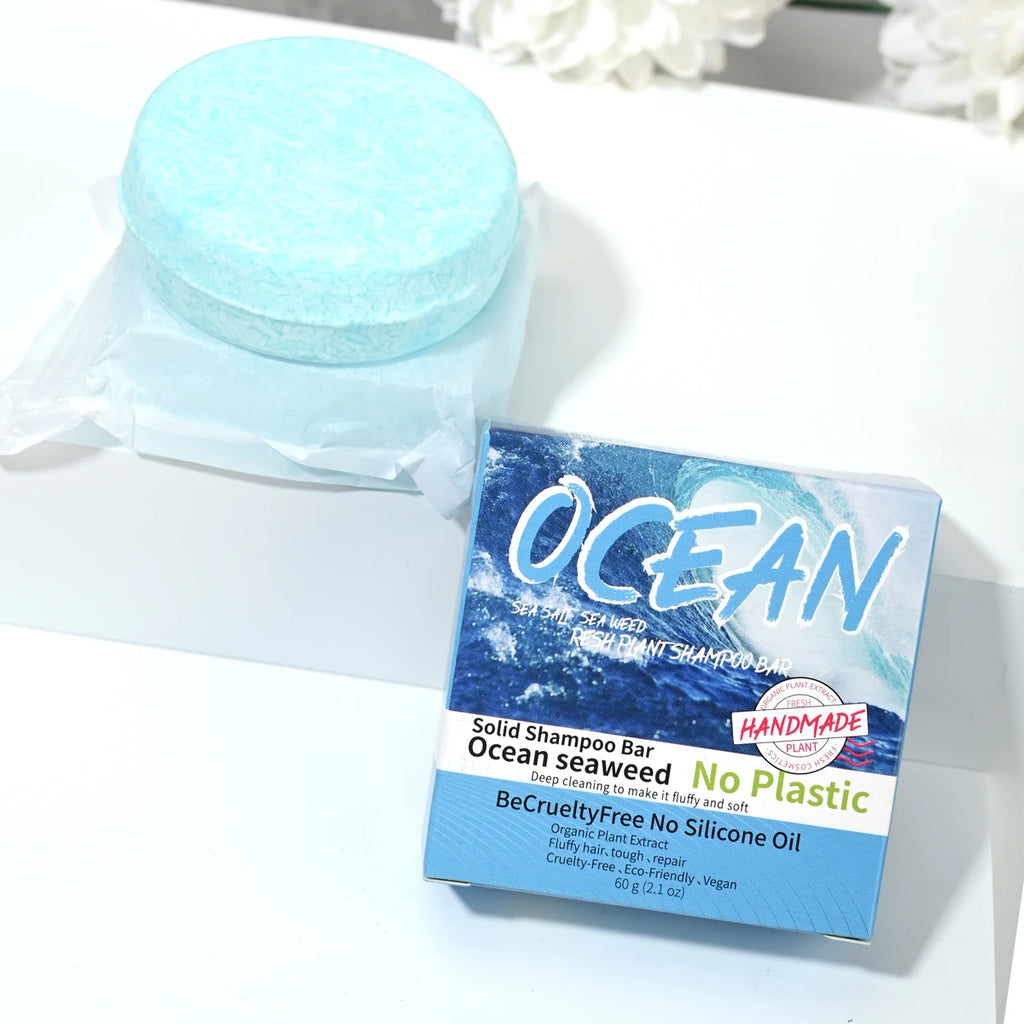 Refreshing Ocean Shampoo Seaweed Essence Handmade Soap Soft and Tough Hair Care Soap Men's Shampoo