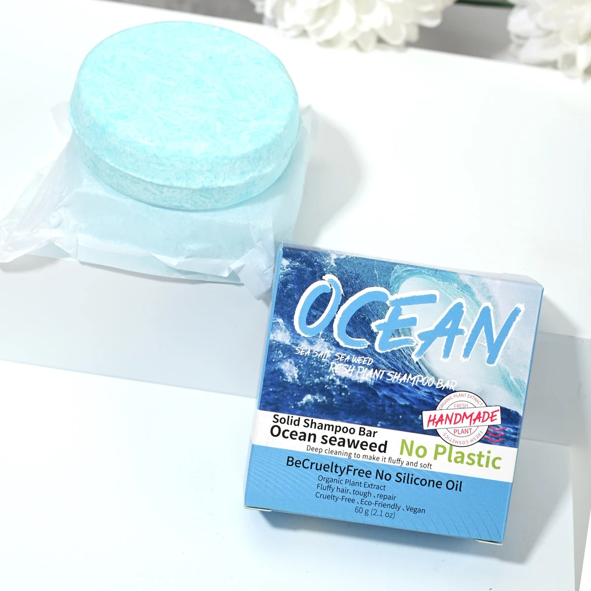 Refreshing Ocean Shampoo Seaweed Essence Handmade Soap Soft and Tough Hair Care Soap Men's Shampoo