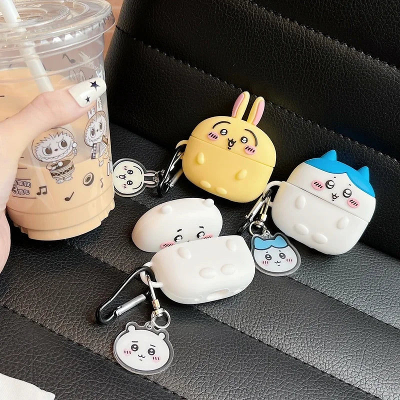 Cute Cartoon Anime Chiikawa Earphone Case For Airpods 5 1 2 3 4 Pro 2 3 Wireless Bluetooth Headset Protective Soft Slicone Cover