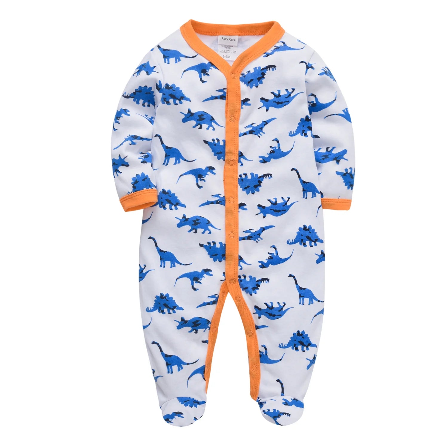 KAVKAS Baby Clothing Girls Pink Romper Cartoon Kids Pajamas Long Sleeve Jumpsuit Bebe Playsuit Girls Clothes  0`12 Monthes