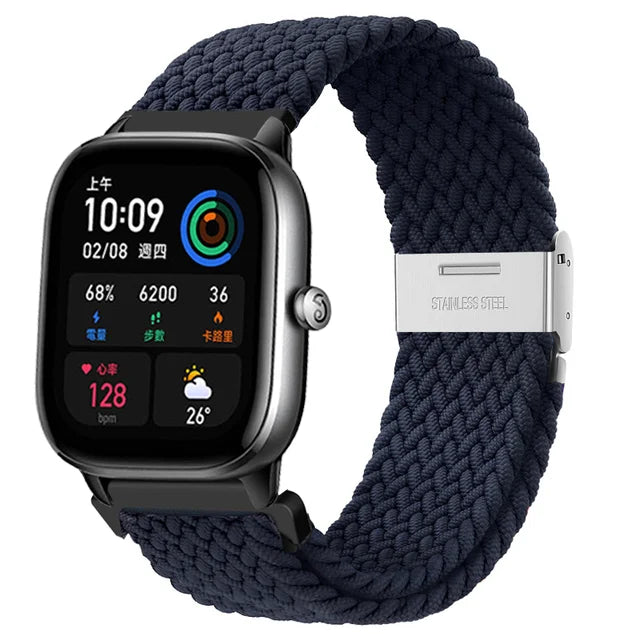 20mm 22mm Braided solo loop For Amazfit GTS 4/2/2e/GTS2 Mini/GTR 4/2/2e/3/Pro 47mm stratos Bracelet Watch band Amazfit bip strap