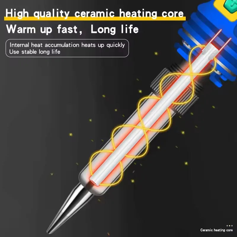 100-200W high-power soldering iron 220V adjustable temperature fast heating welding tool, used for electronic maintenance work
