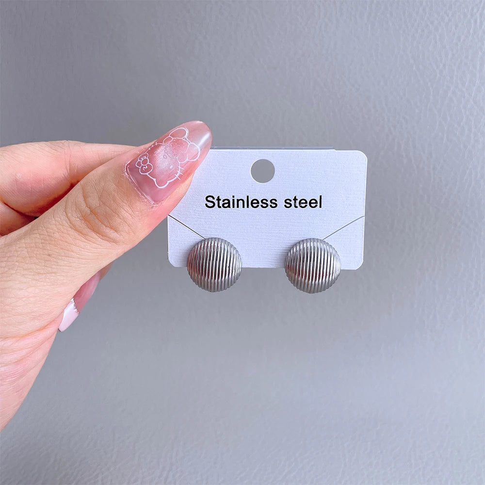 316l Stainless Steel Vintage-Inspired Waterproof Stud Earrings Personalized Charm Fashion Jewelry Accessories Bijoux Gift