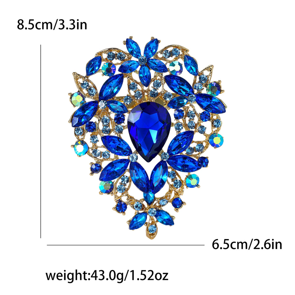 Creative Crown Brooch High-end Alloy Women's Corsage Women's Colorful Rhinestone and Water Drop Jewelry
