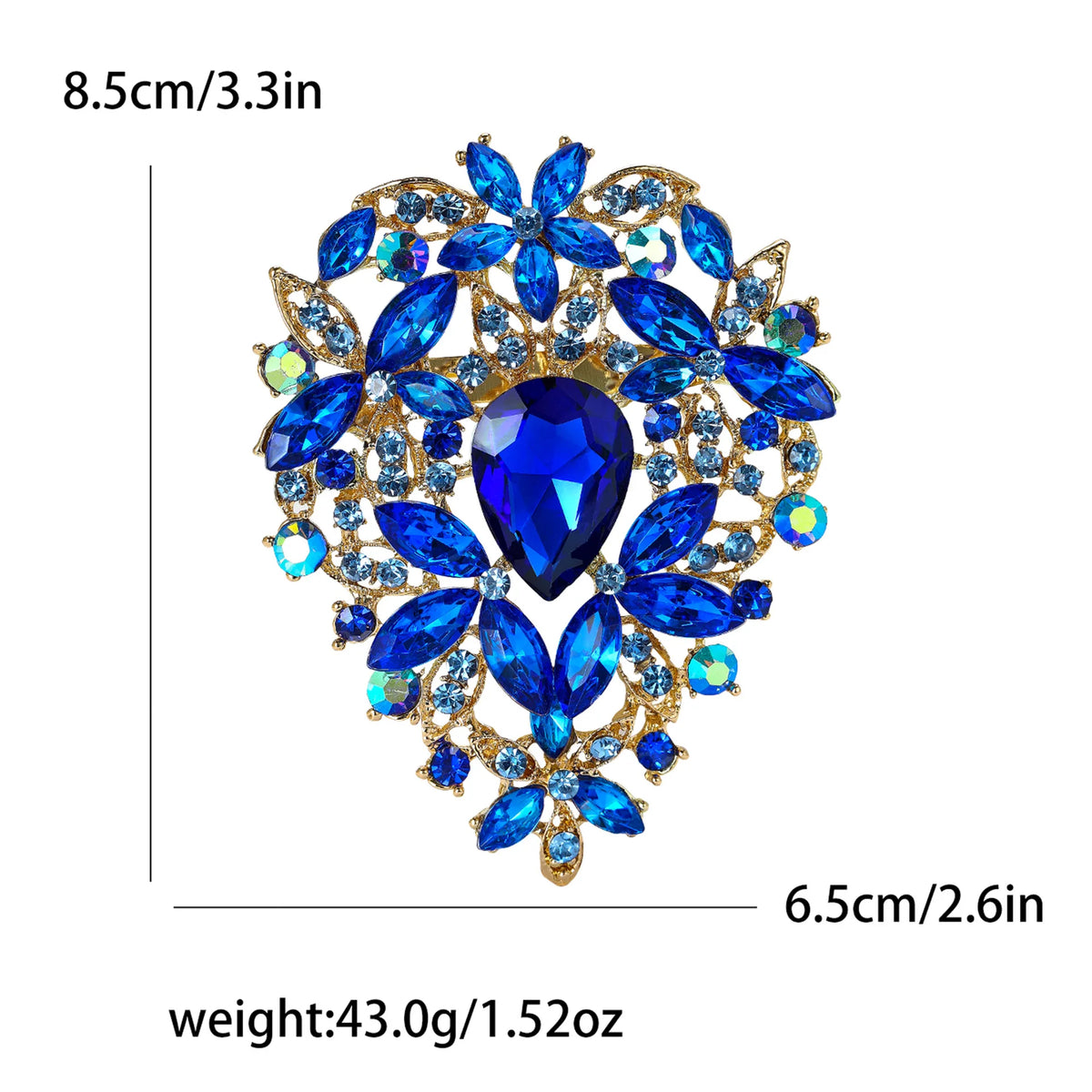 Creative Crown Brooch High-end Alloy Women's Corsage Women's Colorful Rhinestone and Water Drop Jewelry