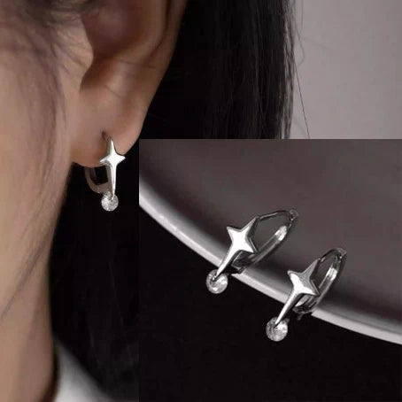 925 Sterling Silver Star Earring for Women Girl Personal Originality Trend Hip Hop Neutral Jewelry Gift Dropshipping