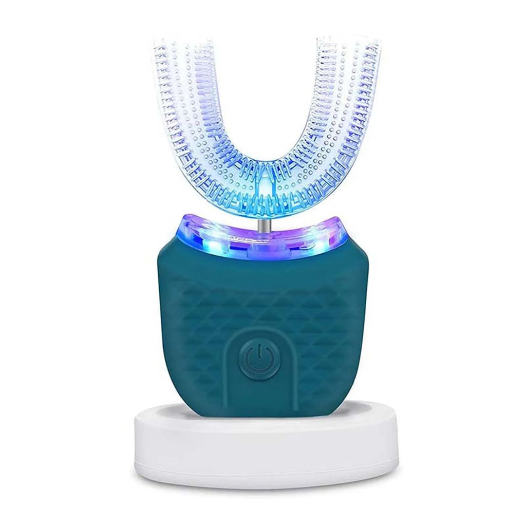 Wireless chargeable silicone bristle portable cleaning automatic toothbrush high quality u-shaped electric toothbrush