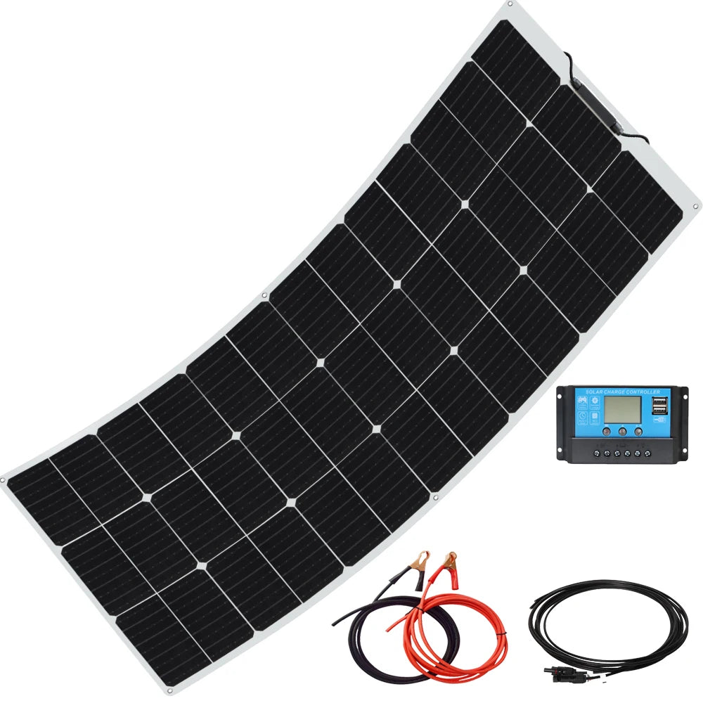 XINPUGUANG 150W 120W 100W 50W Flexible Solar Panel 18V Solar Charge 12V Battery Charger System Kit For Motor Home Camper Balcony