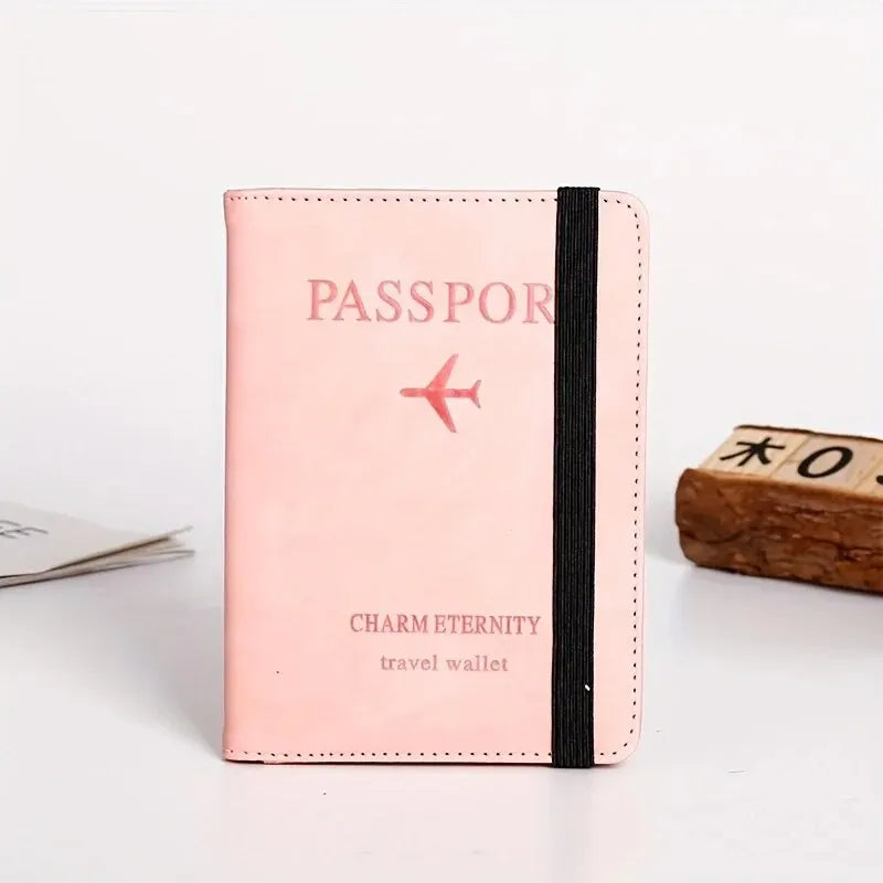 RFID Passport Cover Wallet Holder PU Leather Card Holder Passport Case Abroad Travel Essentials for Women Men Family Vacation