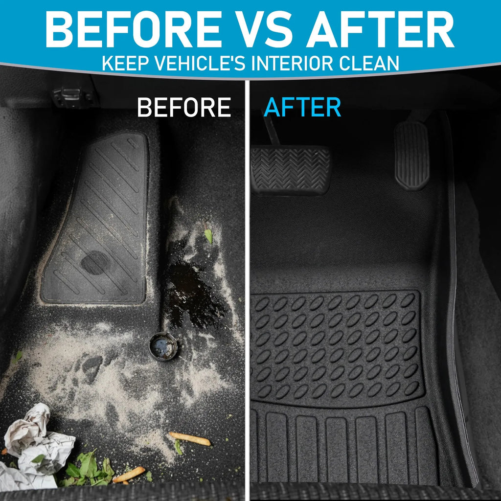 Car Floor Mats Black for 2015-2025 Ford F150 F-150 Super Crew Cab