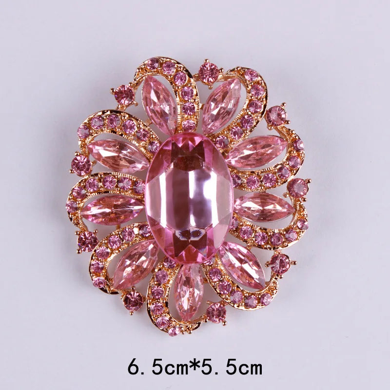 Creative Crown Brooch High-end Alloy Women's Corsage Women's Colorful Rhinestone and Water Drop Jewelry