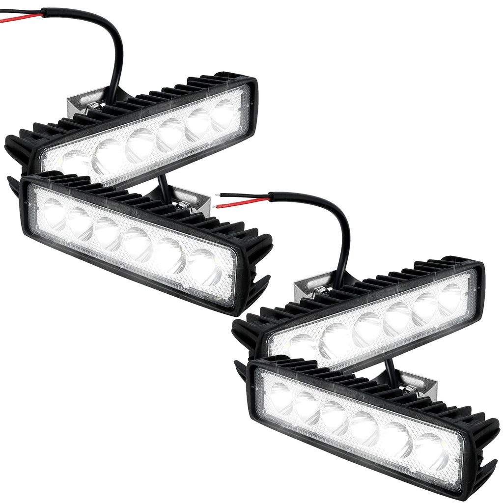 1/2PCS 12V Car LED Light Bar 18W 6000K Super Bright Car LED Work Light IP67 Waterproof Flood Spot Light White Off Road Head