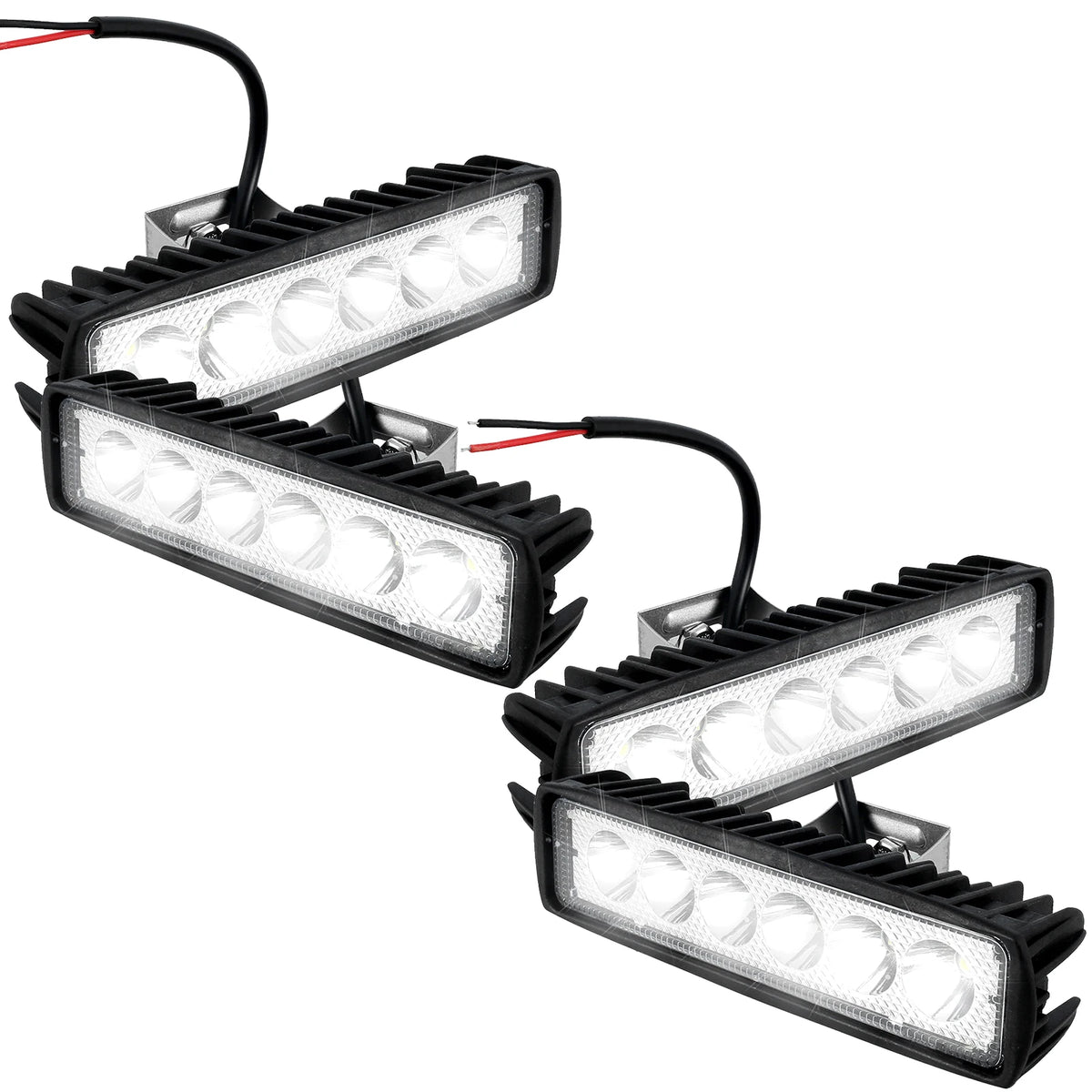 1/2PCS 12V Car LED Light Bar 18W 6000K Super Bright Car LED Work Light IP67 Waterproof Flood Spot Light White Off Road Head