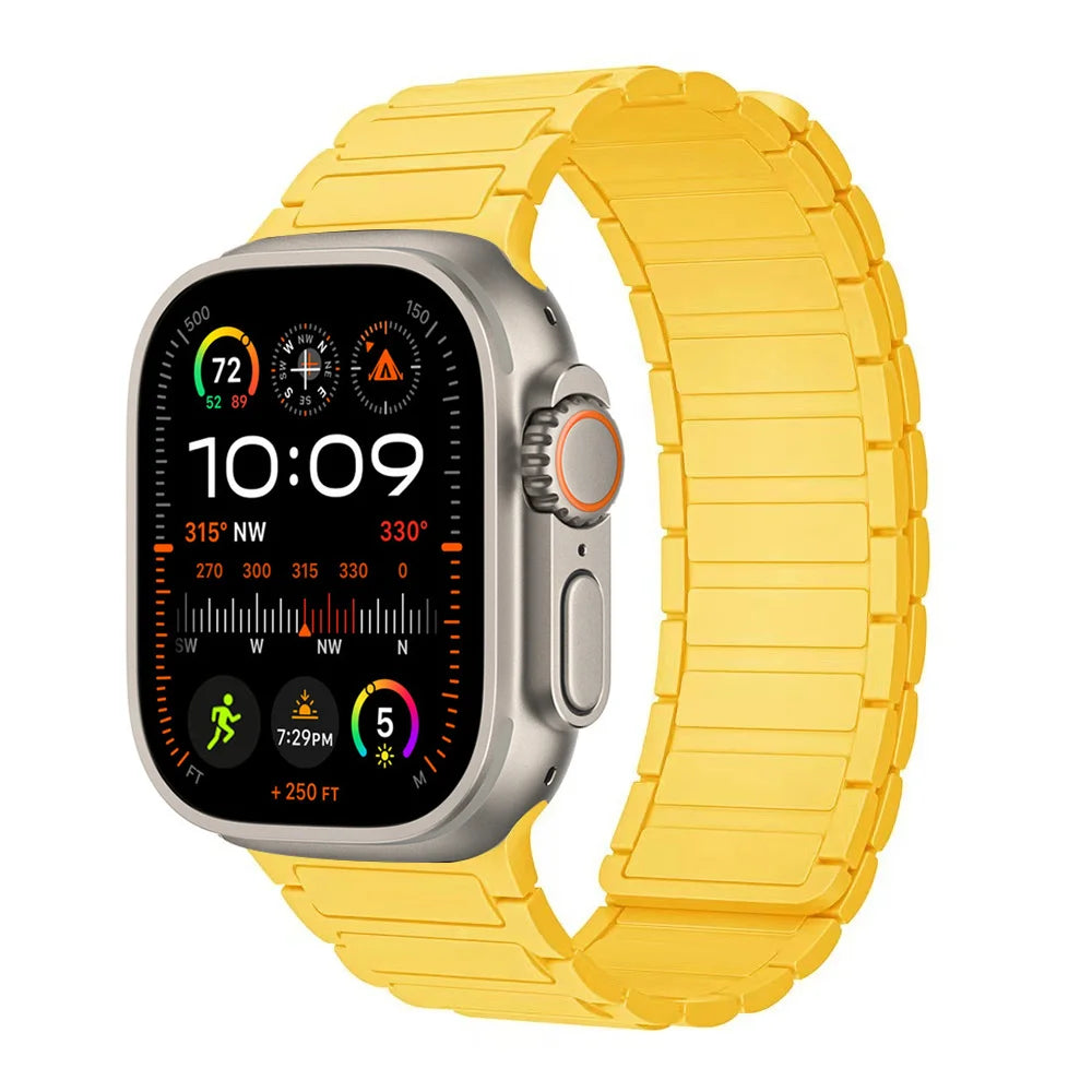Magnetic Strap for Apple Watch Band 45mm 44 mm 40mm 46mm 41mm 42mm 38 Silicone Bracelet iWatch Series 8 7 6 Se 9 10 Ultra 2 49mm