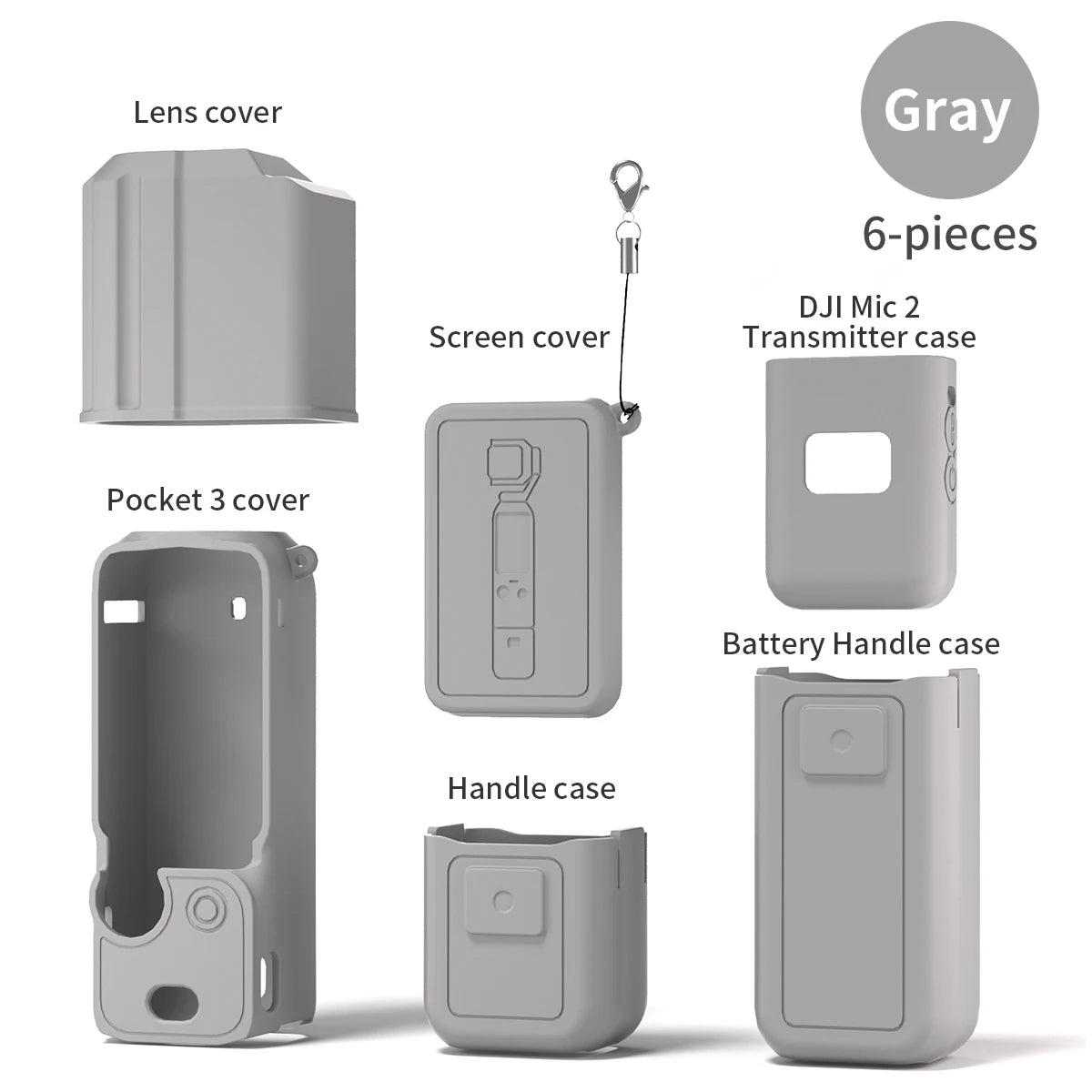 Silicone Cover for Pocket 3 Soft Flexible Washable Lens Cup Protector Sleeve for Pocket 3 Skin for DJI Osmo Pocket 3 Accessories