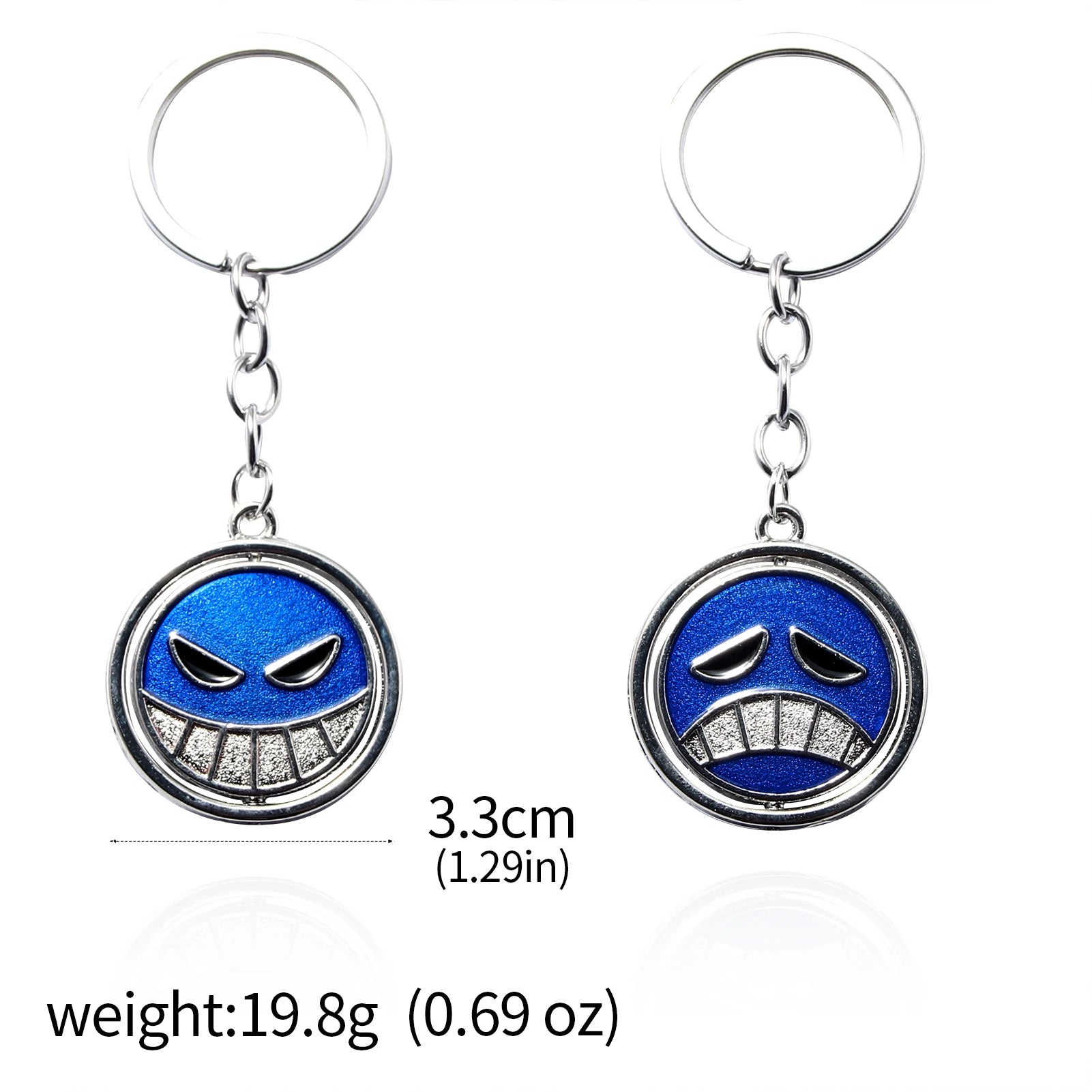 One Piece Luffy Straw Hat Keychain Rotatable Zoro Skull Metal Pendant Role-Playing Decorative Accessories Fan Jewelry Gift