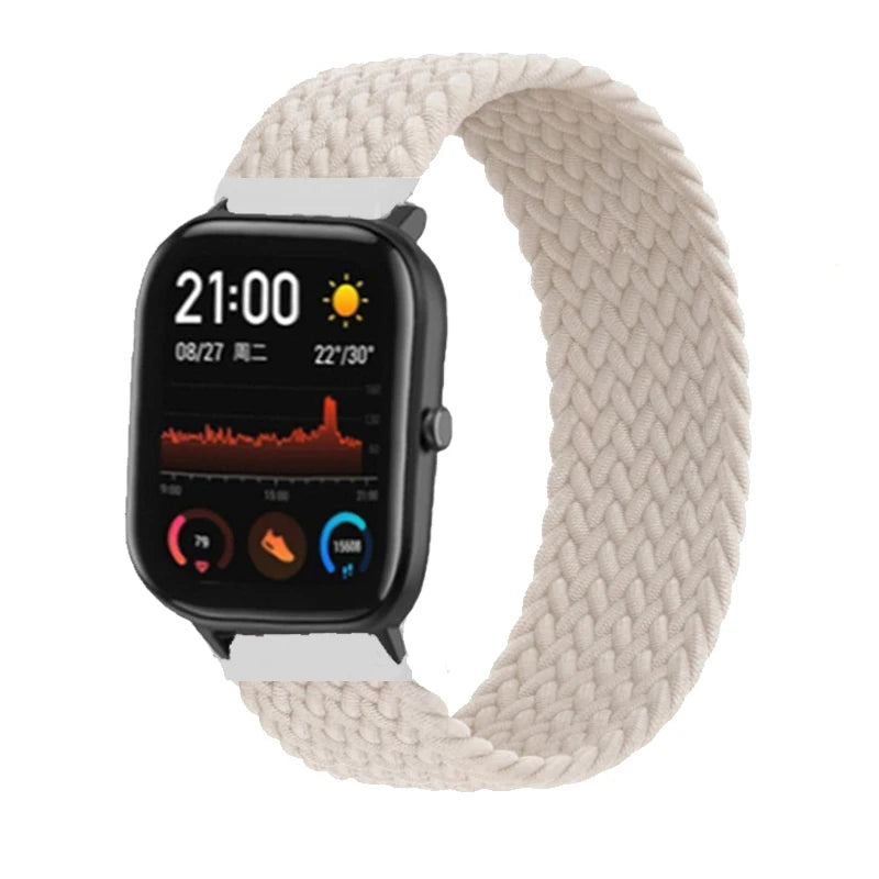 20mm 22mm Watch Straps For Amazfit GTS/4/3/2/2e/GTS2 Mini/GTR 4/3 pro/GTR2/2e/2 Braided solo loop Bracelet Amazfit bip 6 5 band