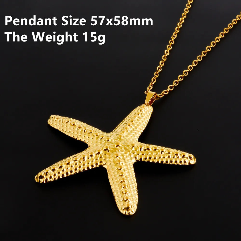 1Pc Stainless Steel Summer Sea Animal Aesthetic Women Grunge Necklaces Cute Ocean Hippocampus Seahorse Pendant Collares Jewelry