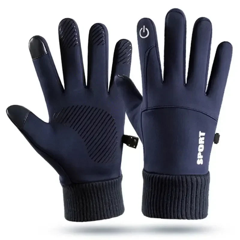 Winter Thermal Gloves for Man Woman Motorcycle Gloves Waterproof Full Finger Touch Screen Cycling Running Skiing Gloves Non-slip