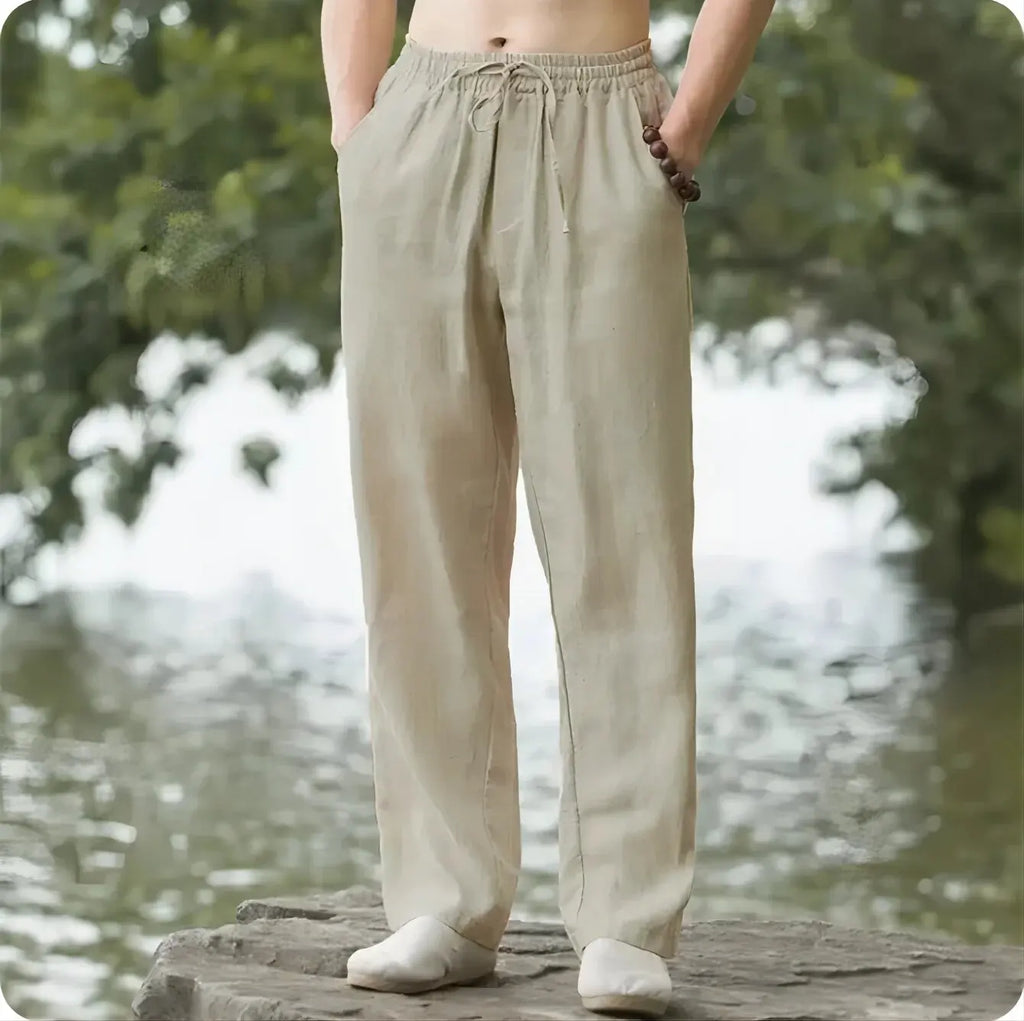 New Men's Beach Pants Joggers Fashion Cotton Linen Sweatpants Casual Pants Hawaiian Vacation Loose Spring/Summer Long M-4XL