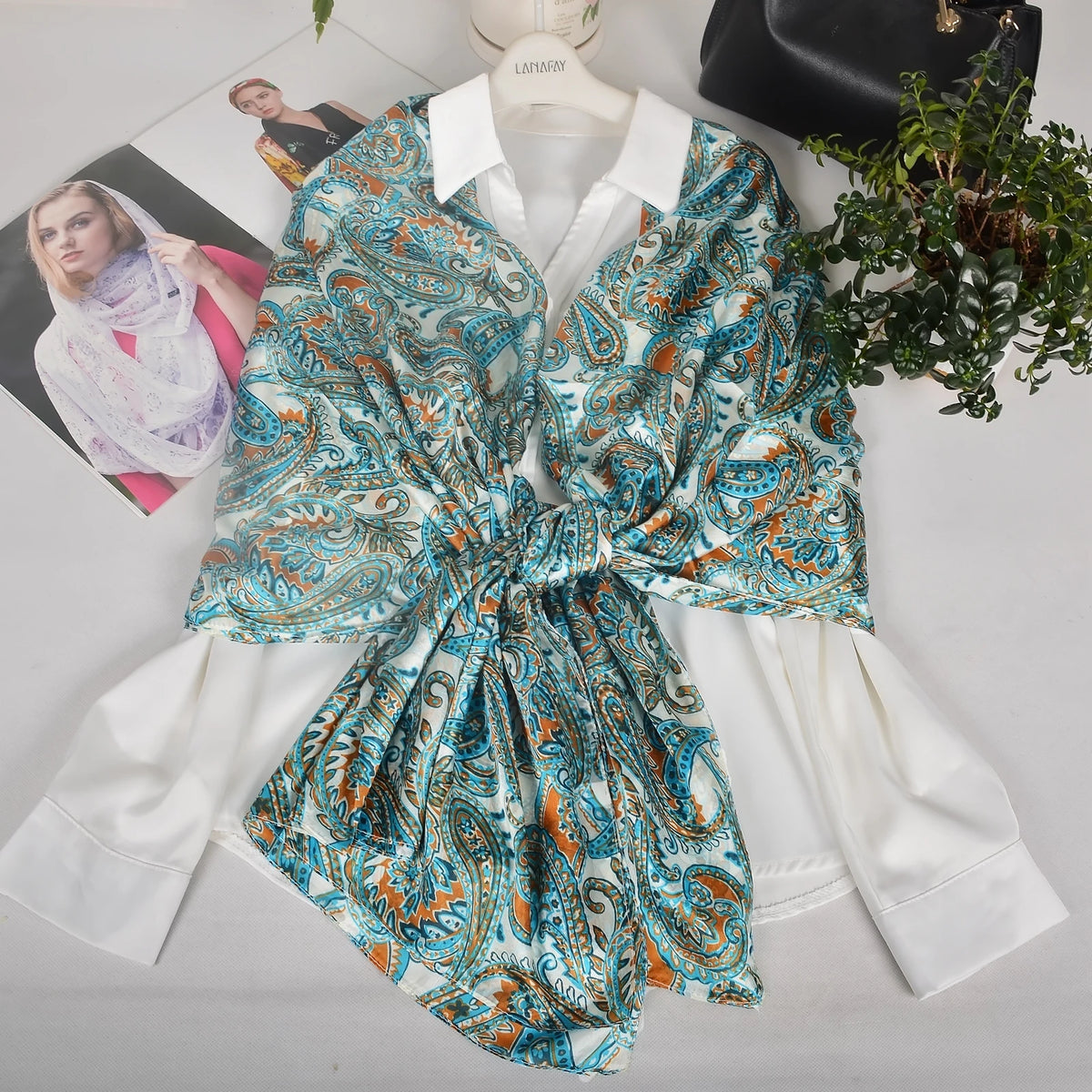 BYSIFA| Ultralarge Blue White 100% Mulberry Silk Scarf Beach Wrap Brand Female Long Scarves New Paisley Design Silk Scarf Shawl
