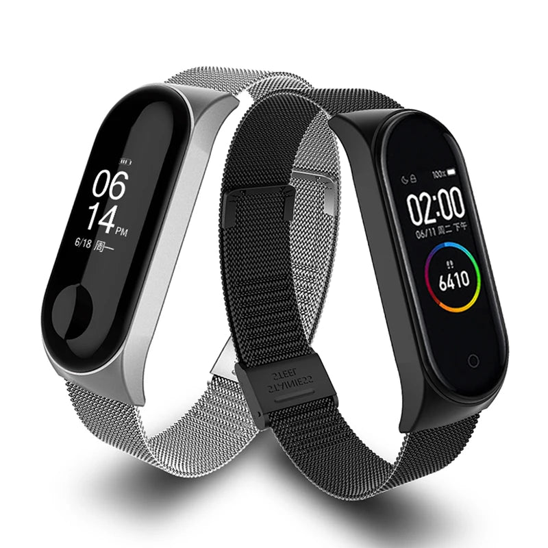 Strap for Xiaomi Mi Band 6 5 4 3 Metal Milanese Bracelet On Mi Band 4 Luxury Stainless Steel Wristband for Miband 5 6 Strap