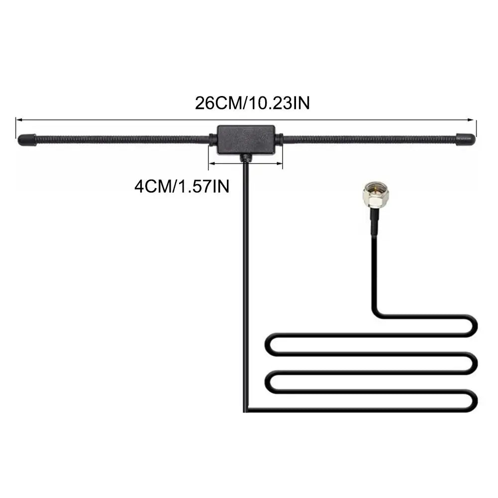 FM Radio Antenna FM Dipole Aerial Audio Plug Connector For Stereo Receiver Music System Audio Video Home Theater Receiver