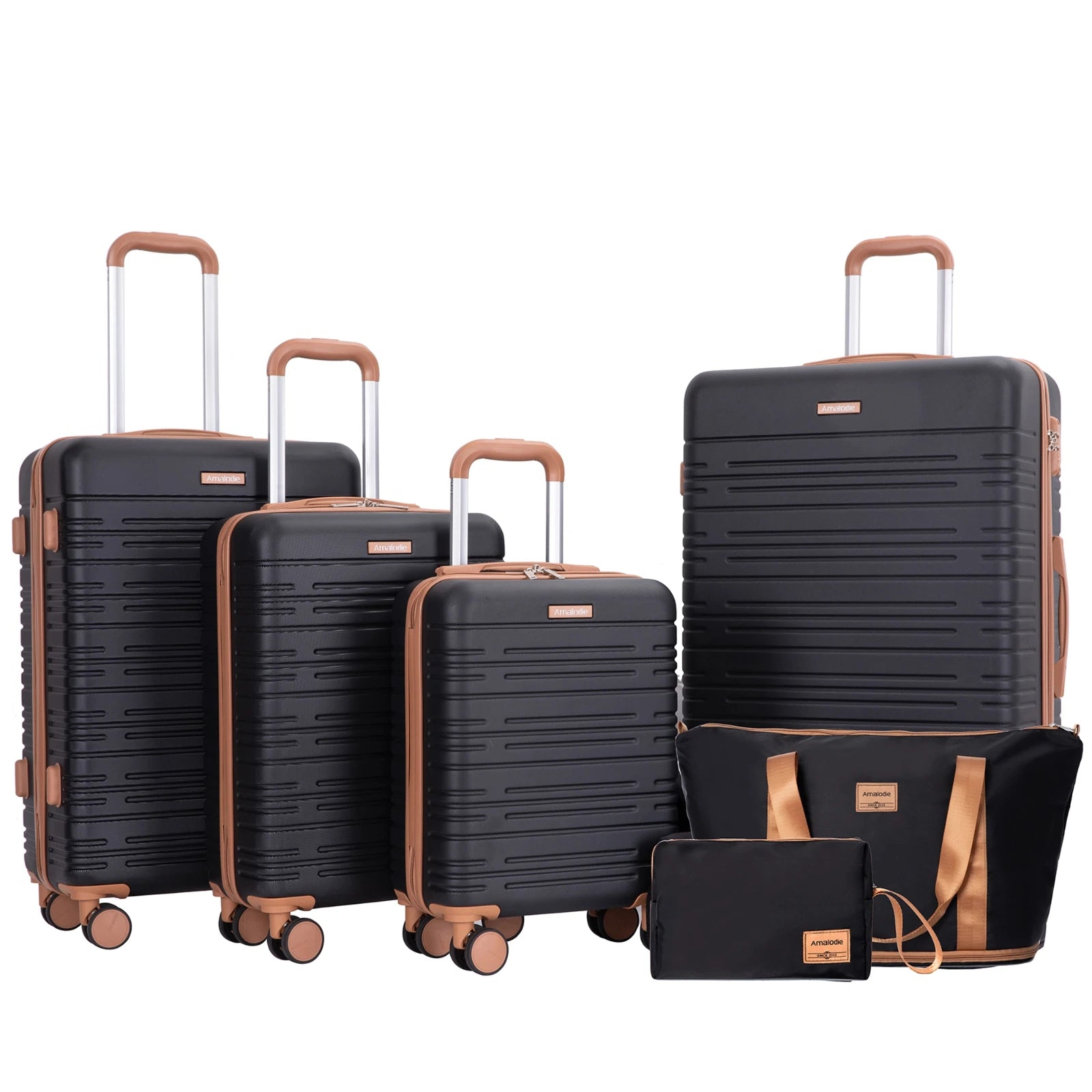 Luggage Sets 6 Piece, Suitcases with Double Spinner Wheels and TSA Lock, Hardcase 6 Set 16/20/24/28 Luggage with Travel Duffle Bag