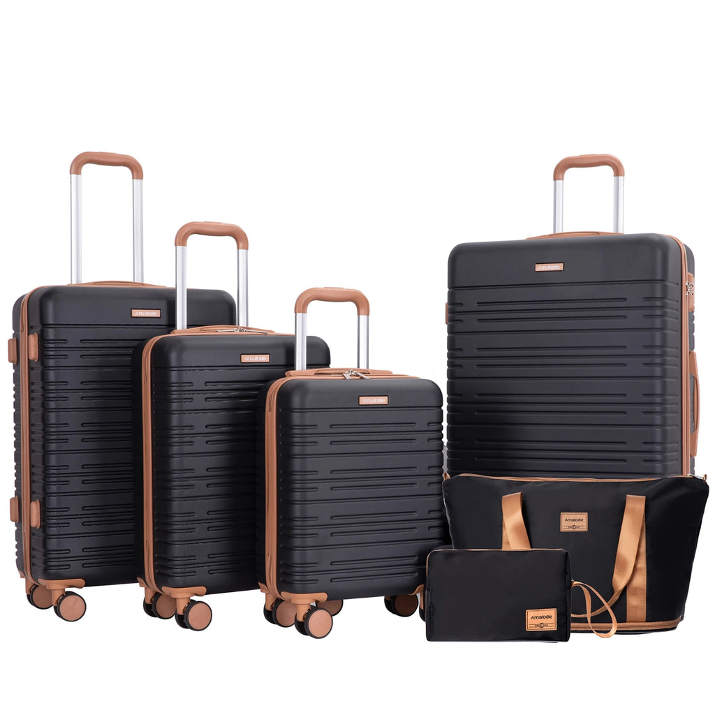 Luggage Sets 6 Piece, Suitcases with Double Spinner Wheels and TSA Lock, Hardcase 6 Set 16/20/24/28 Luggage with Travel Duffle Bag